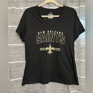 New Fanatics Women’s Black New Orleans Saints V-Neck T-Shirt